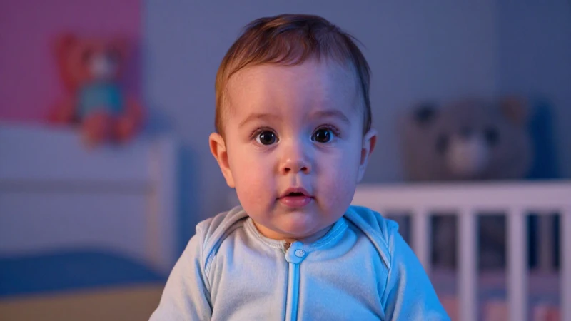 Bebé adorable en foto profesional vibrante