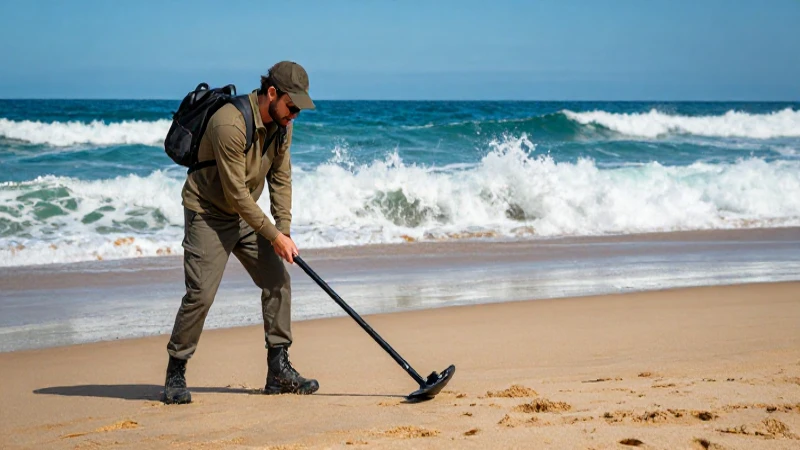 Buscador de tesoros: cómo usar metales en la marina 5 Buscador de tesoros en la playa soleada