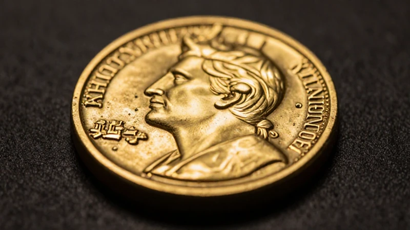 Moneda bizantina dorada, fotografía macro impactante