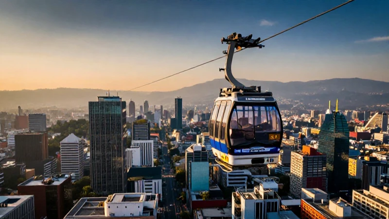 México: teleférico suspendido con vista panorámica