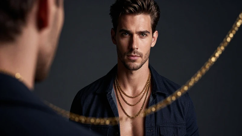 Cadenas doradas elevan el estilo masculino