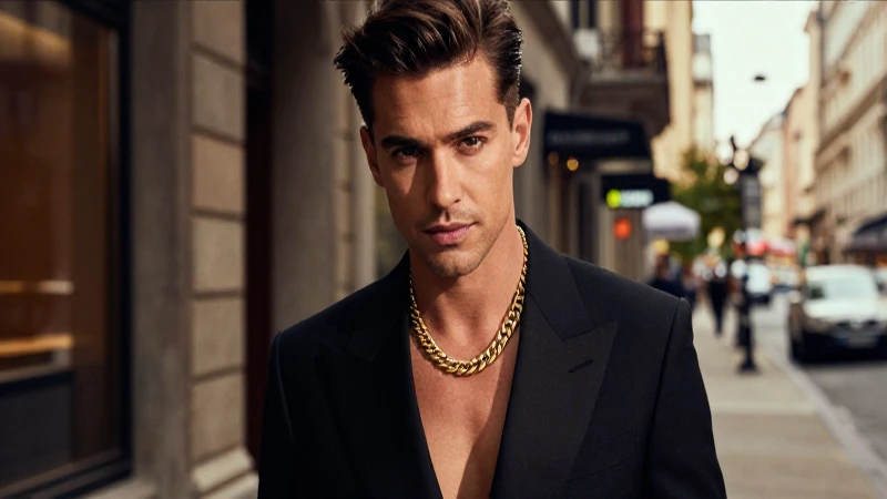 Hombre elegante destaca en retrato cinematográfico