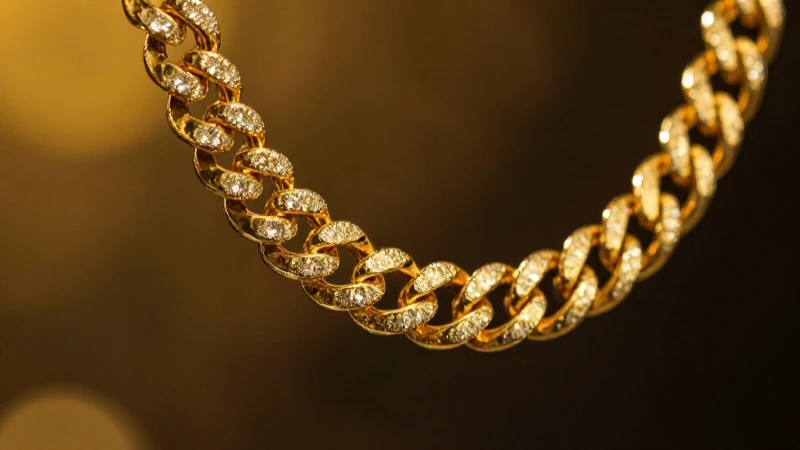 Cadena dorada cubana, lujo brillante