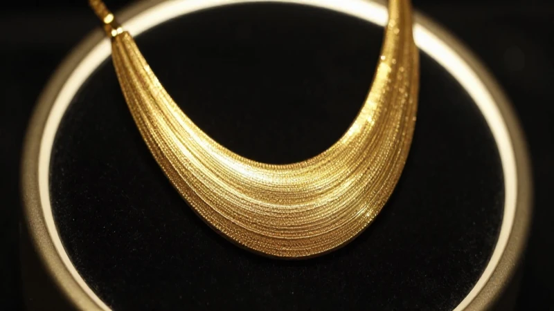 Joyería dorada elegante y brillante en primer plano