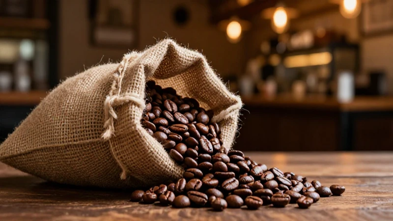 Granos de café evocan nostalgia en una escena cálida