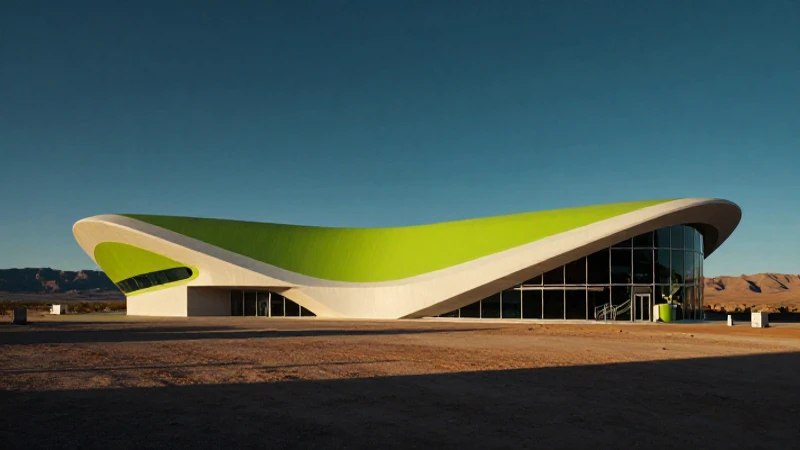 Planta de cal futurista en el desierto