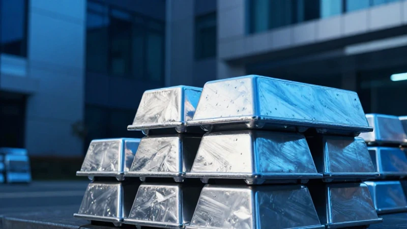 Lingotes de aluminio en comercio moderno y vibrante
