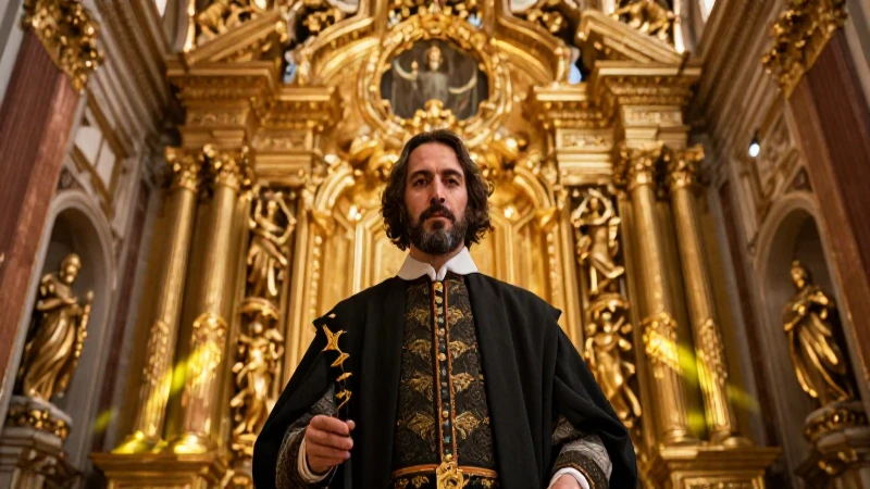 Capilla del Rosario: Descubre por qué es la Octava Maravilla 4 Retrato vibrante y dramático en capilla dorada