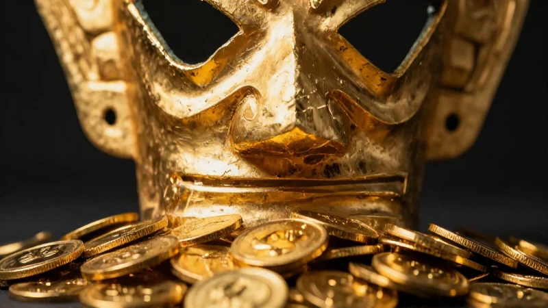 Oro antiguo resplandece en primer plano