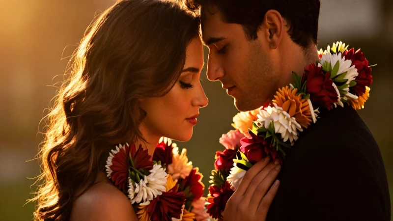 Pareja enamorada en cálida foto artística