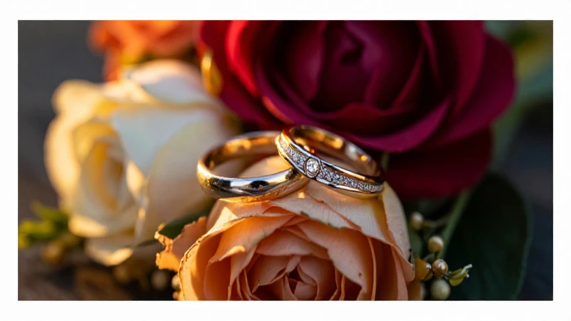 Anillos nupciales dorados en fotografía romántica
