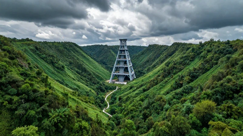 Paisaje minero vibrante con luz cinematográfica