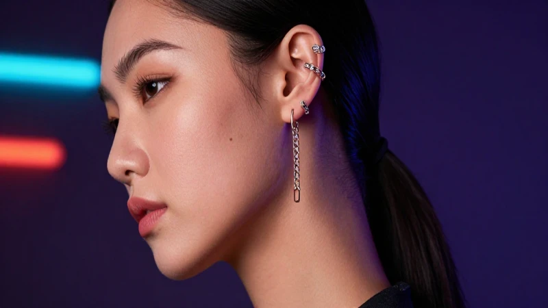 Aretes con cadena: moda vibrante y estilizada