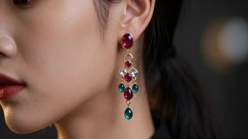 Aretes con cadena y aro: elegancia fotográfica