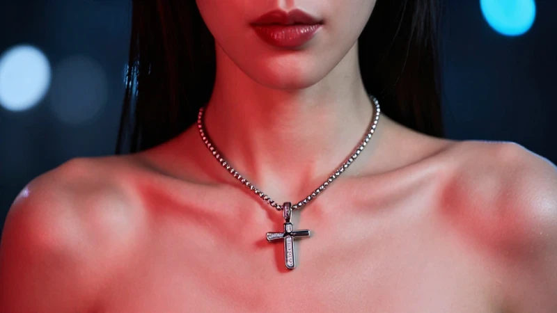 Retrato femenino con collar y luz cinematográfica