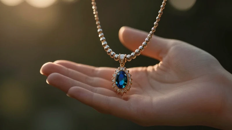 Collar elegante en luz dorada cinematográfica