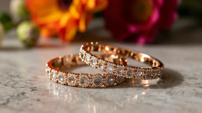 Pulseras elegantes destacan sobre mármol texturizado