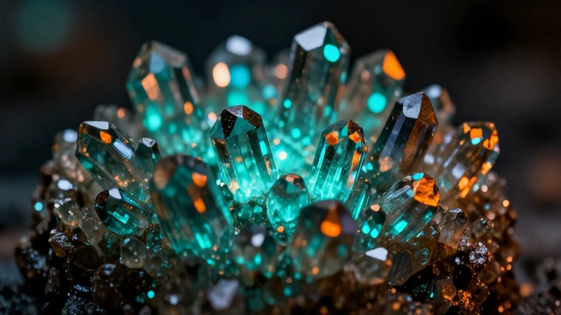 Cristales brillantes en fotografía macro impactante