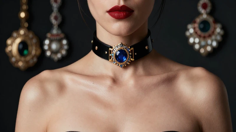 Mujer con collares en fotografía elegante y vibrante