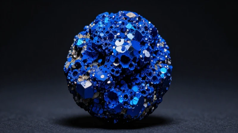 Esfera azul cobalto pulida y dramática