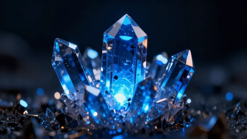 Cristales de cobalto resplandecen con dramatismo