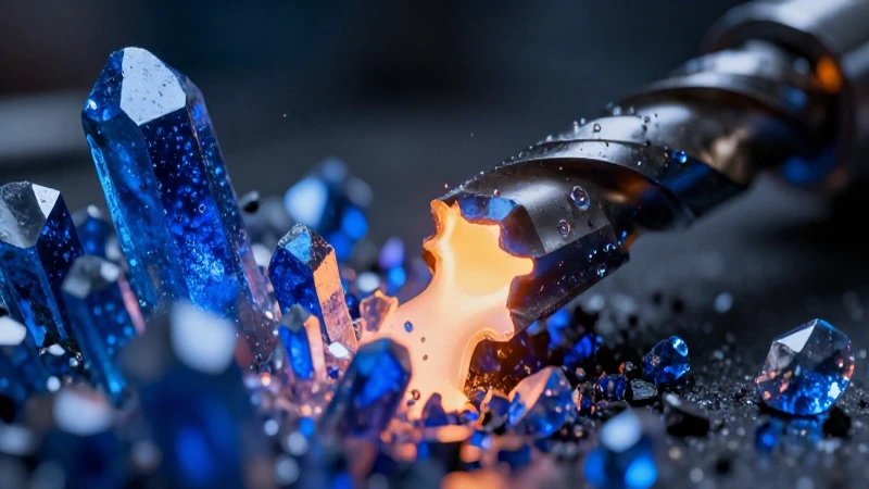 Cristales de cobalto en un render hiperrealista