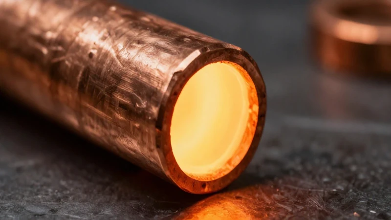 Cobre resplandeciente en primer plano impactante
