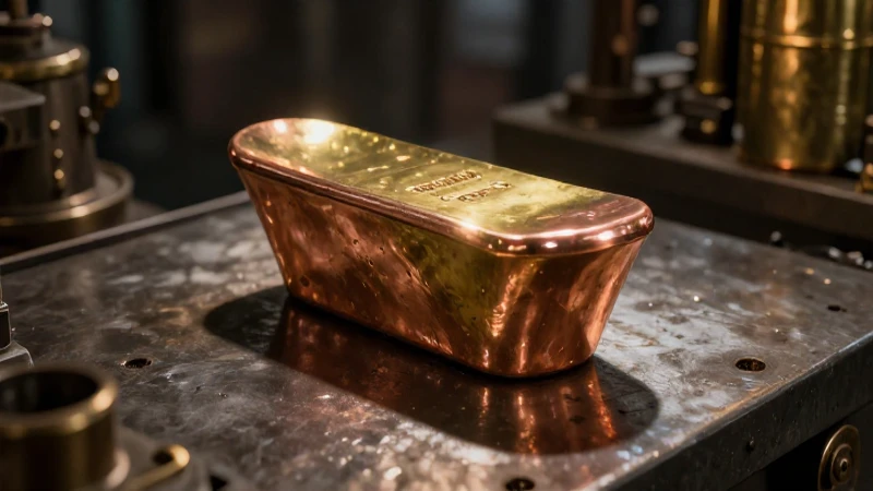 Lingote de cobre en fábrica steampunk realista