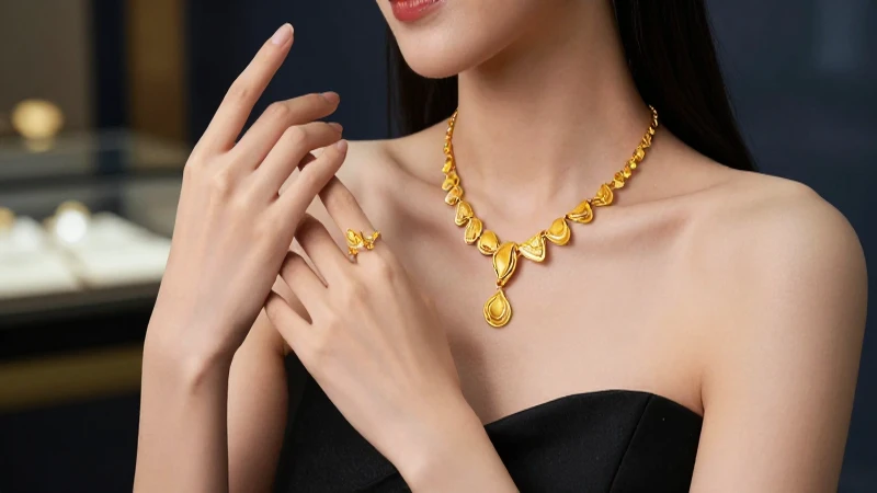 Joyas doradas resaltan en elegante fotografía