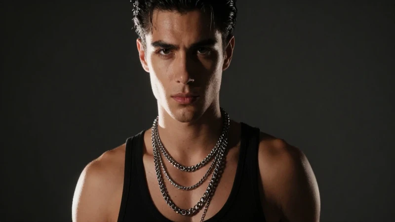 Buscas collares de moda para hombres ¡Descubre los estilos! 5 Modelo masculino con estilo y luz dramática