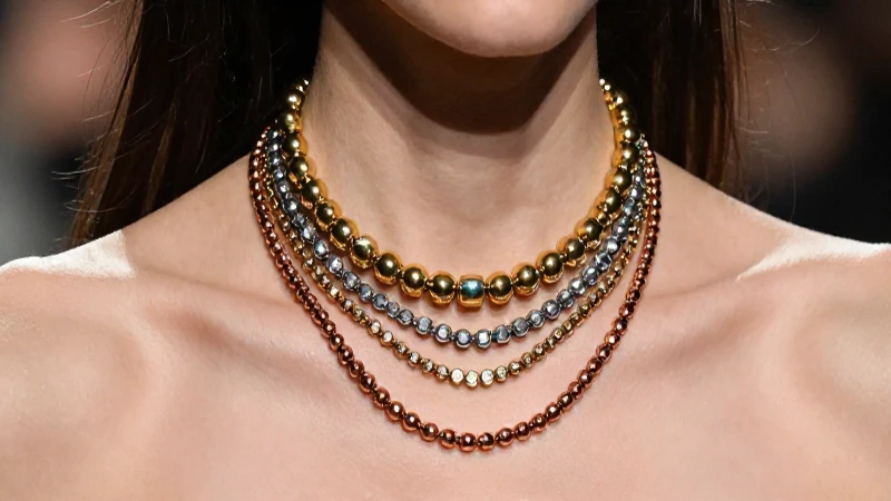 Cuello con collares dorados y elegantes
