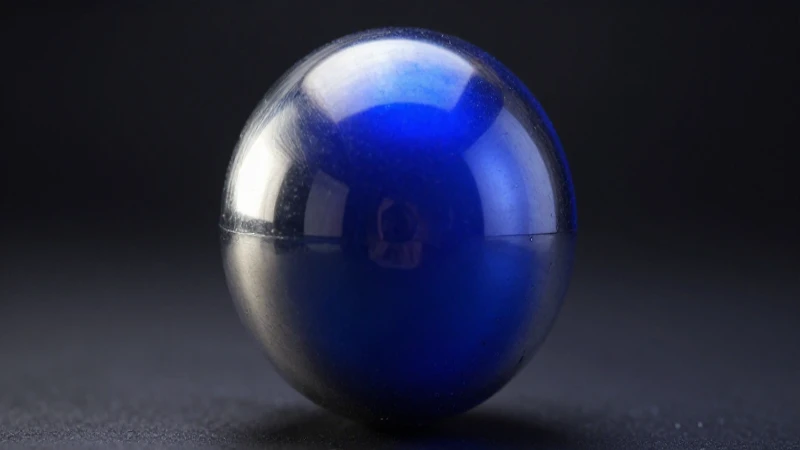 Espectacular esfera azul en estudio oscuro