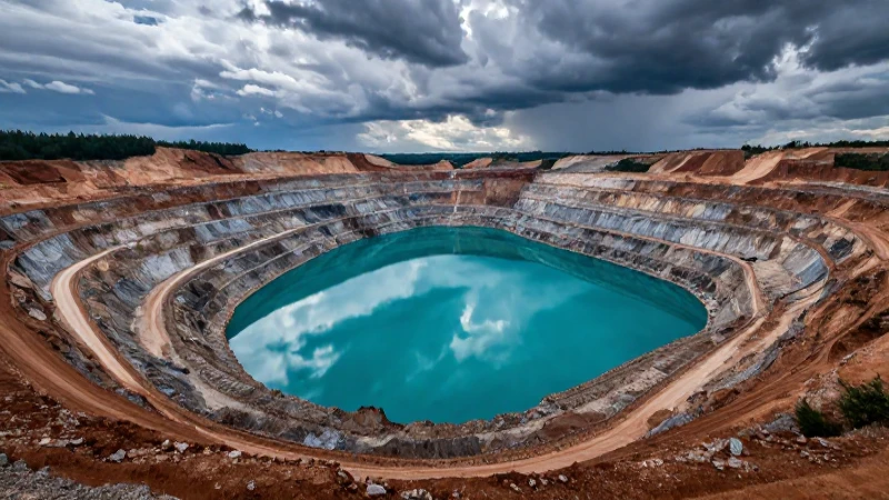 Impresionante mina a cielo abierto y lago turquesa