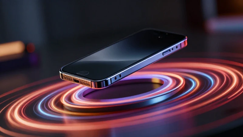 Un smartphone flota sobre un imán poderoso