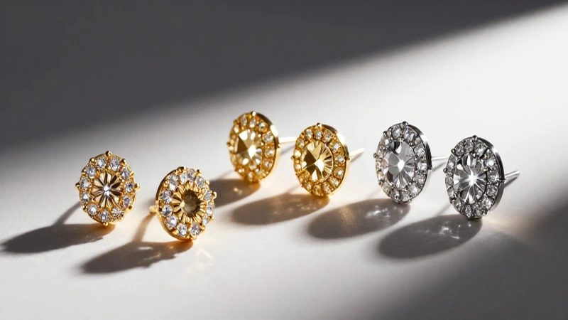 Aretes deslumbrantes en estudio con sombras dramáticas