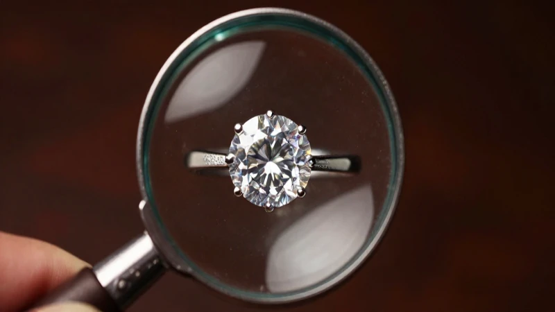Anillo de diamantes brillante en primerísimo plano