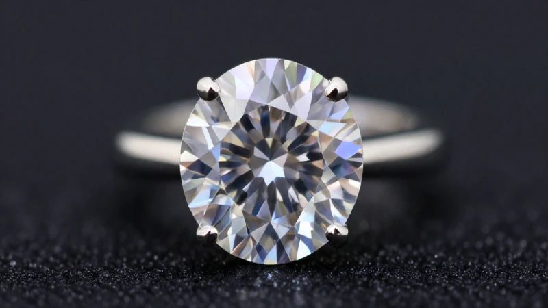 Anillo de diamantes resplandeciente en primer plano
