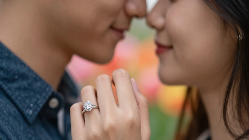 Cómo elegir el anillo de compromiso perfecto para tu pareja 8 Pareja enamorada con anillo, fotografía romántica