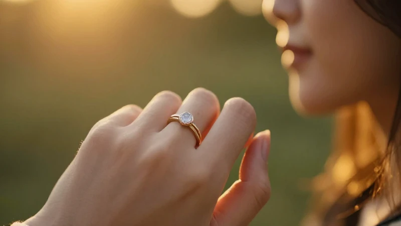 Cómo elegir el anillo de compromiso perfecto para tu pareja 6 Anillo en primer plano con ambiente romántico