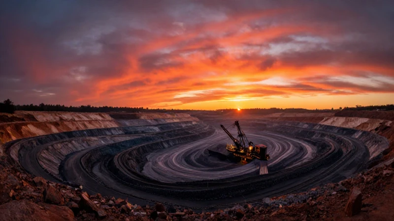 Impresionante mina al atardecer, fotográficamente impactante