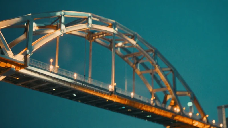 Puente de titanio resalta en colores vibrantes