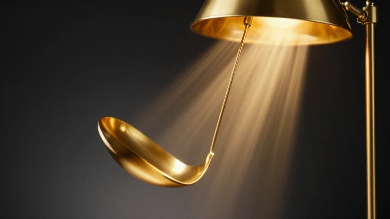 Péndulo dorado irradia movimiento energético elegante