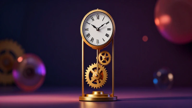 Reloj dorado con sombras y detalles realistas