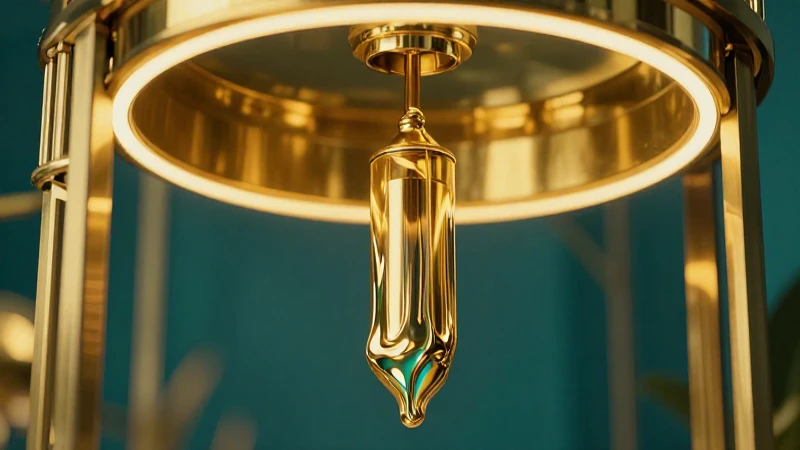 Péndulo dorado en estilo Art Deco impactante