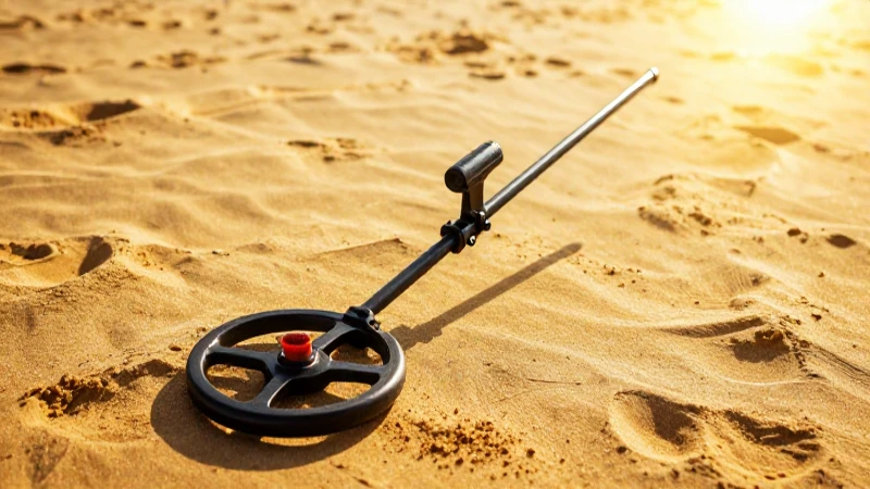 Cómo hacer detectores de metales caseros para la playa 3 Playa dorada con detector metálico y luz cálida