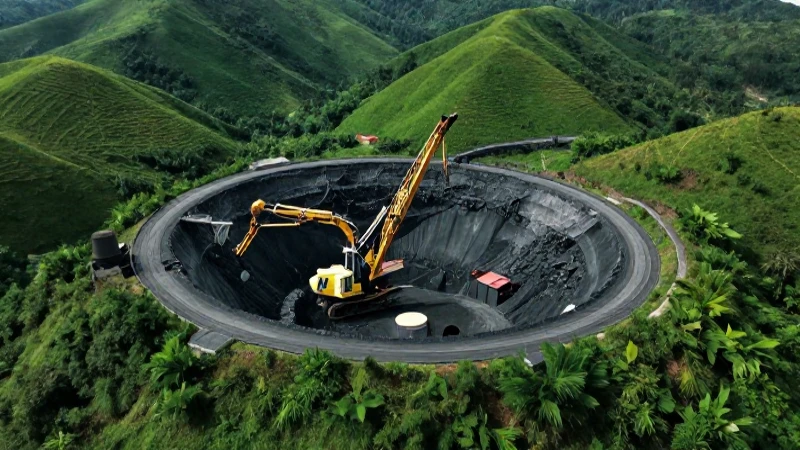 Minería sostenible con belleza aérea impactante