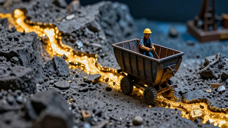 Vívido dioramas mineros con iluminación cinematográfica