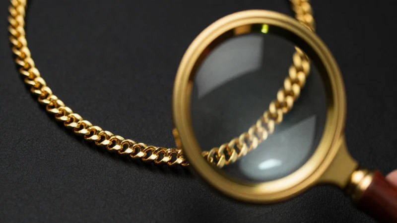 Collar dorado resalta en primer plano lujoso
