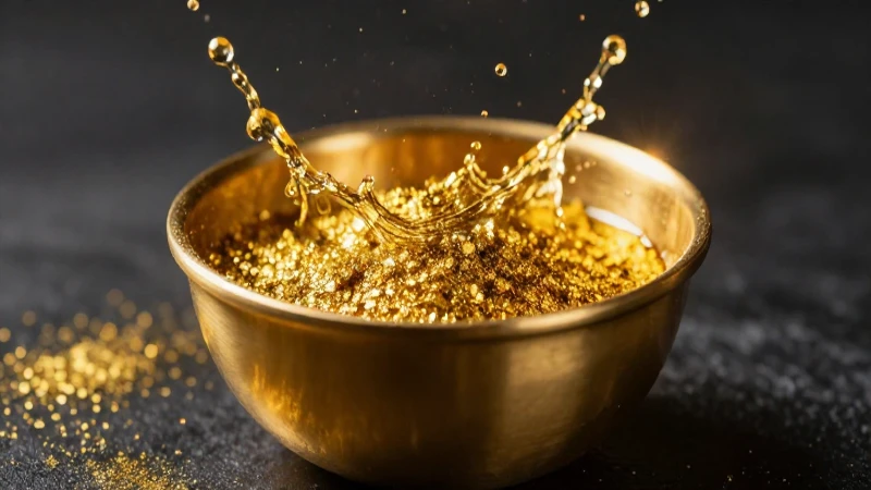 Oro centelleante capturado en detalle dramático