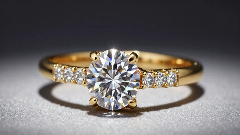 Joyería dorada resplandece con diamantes brillantes